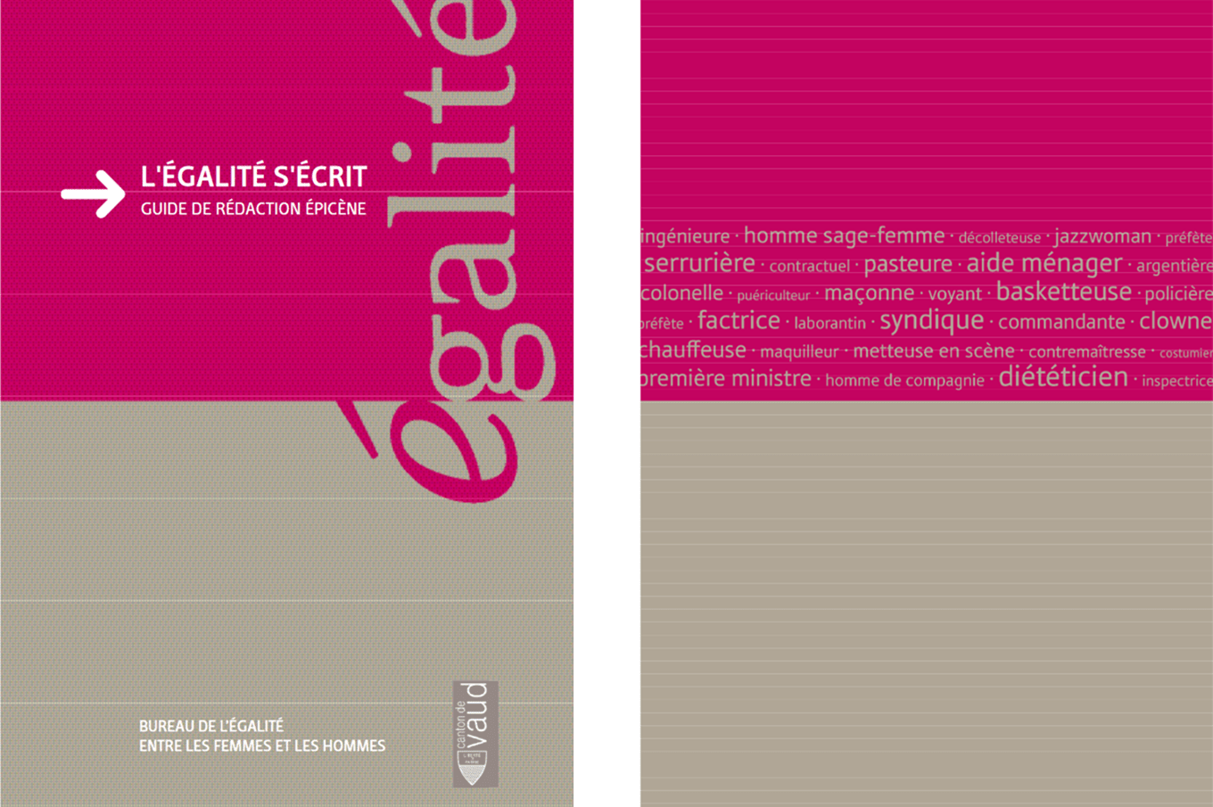 Couverture et quatrième de couverture du guide de l'écriture épicène du BEFH