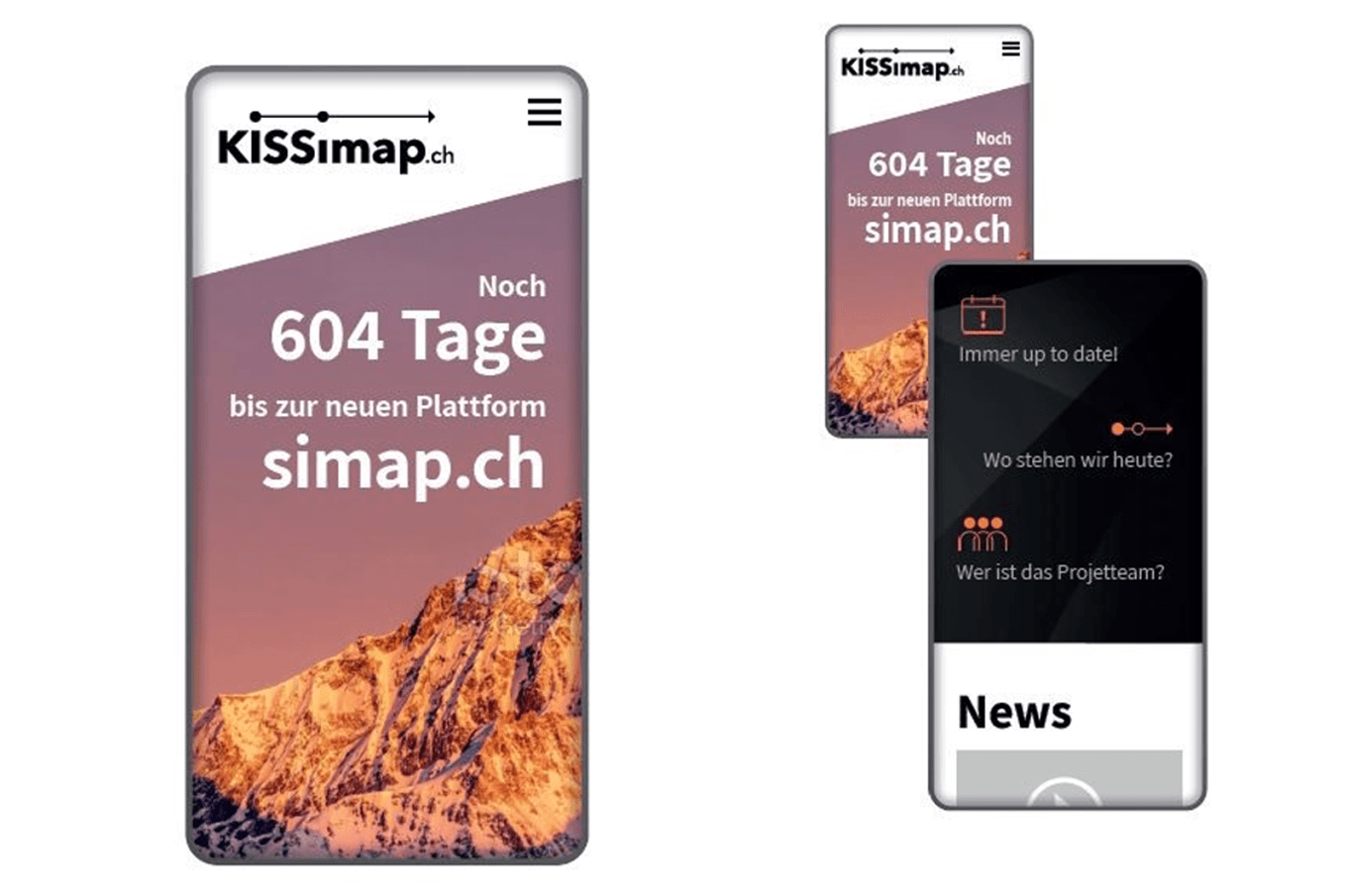 Photo de l'application et logo KISSimap.ch