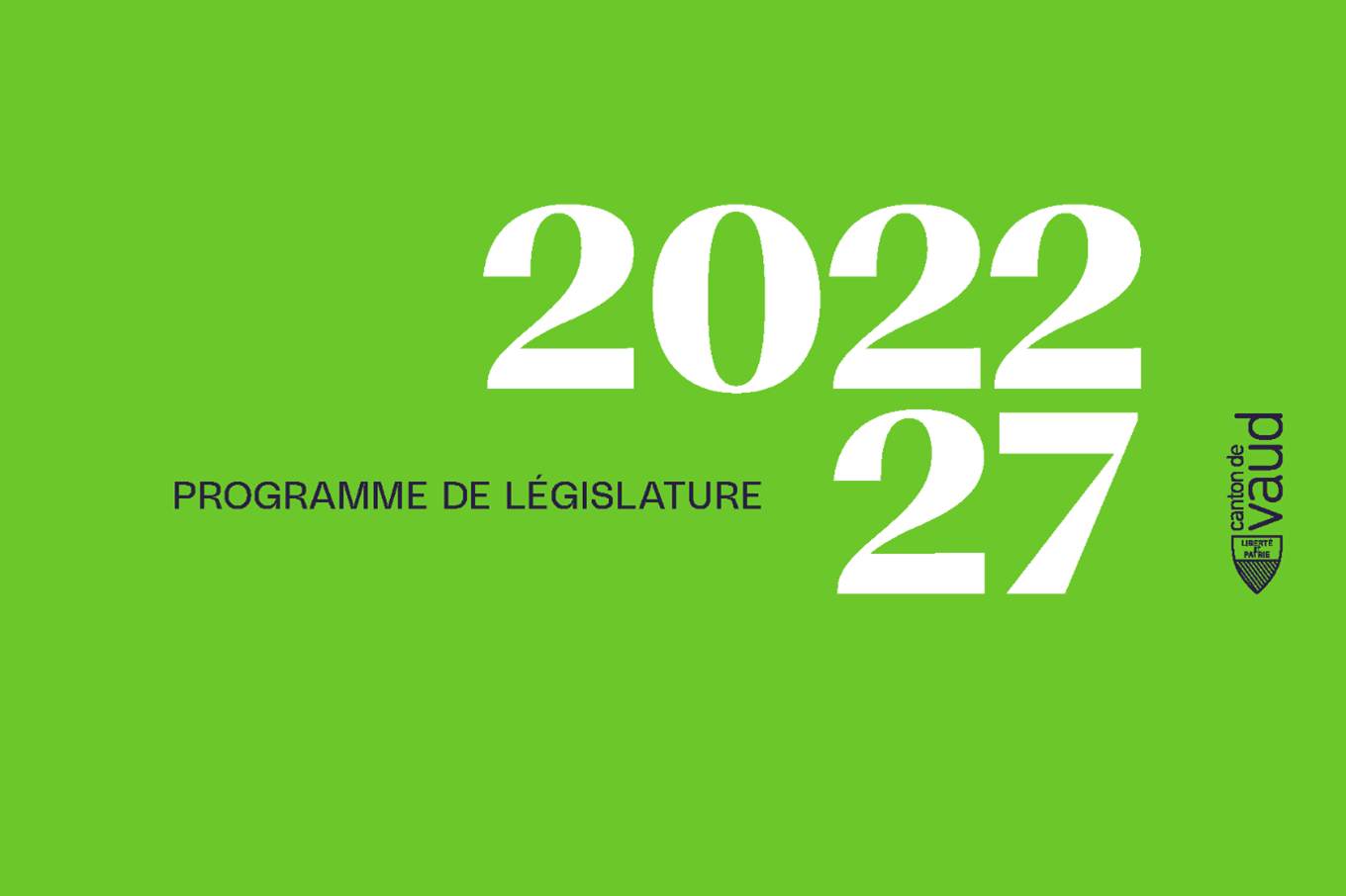 Première page du programme de législature 2022-2027